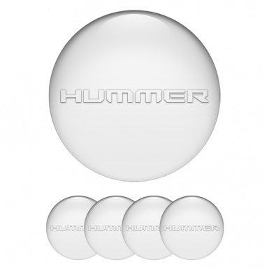 Hummer Stickers for Wheels Center Caps White Base Transparent Logo Design