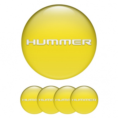 Hummer Emblem for Wheel Center Caps Yellow Background White Logo