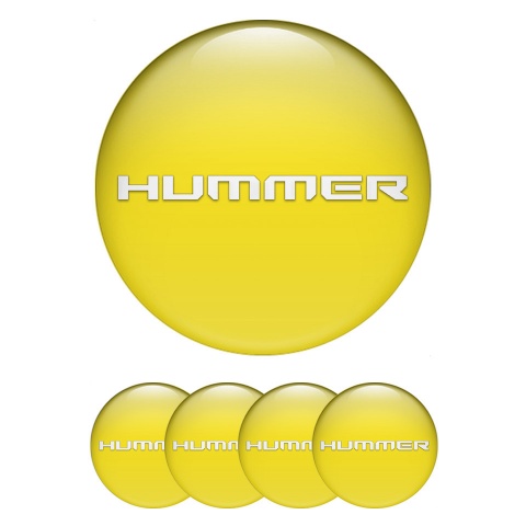 Hummer Emblem for Wheel Center Caps Yellow Background White Logo