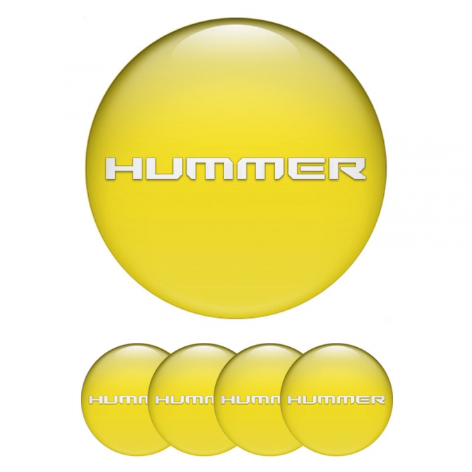Hummer Emblem for Wheel Center Caps Yellow Background White Logo