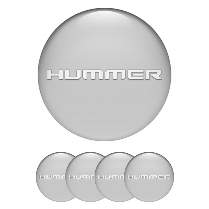 Hummer Emblem for Center Wheel Caps Grey Background White Logo