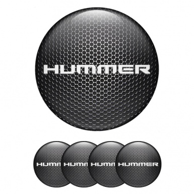 Hummer Emblems for Center Wheel Caps Steel Grate White Logo Design