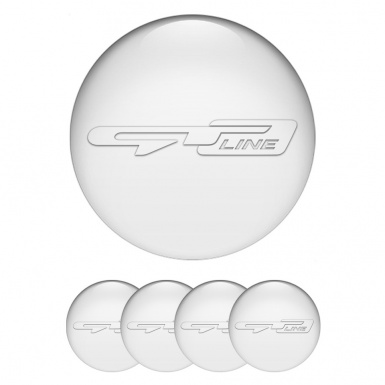 Kia GT Wheel Emblem for Center Caps White Fill Transparent Logo