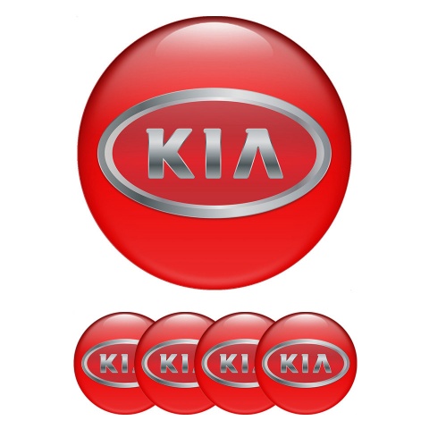 Kia GT Domed Stickers for Wheel Center Caps Crimson Metallic Red Logo