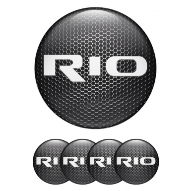 Kia Rio Center Caps Wheel Emblem Metallic Grate White Logo Variant