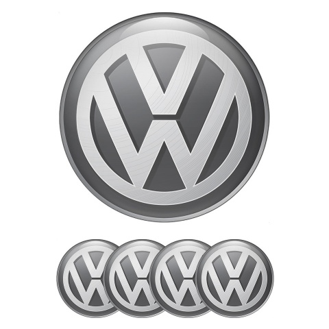 VW Silicone Stickers for Center Wheel Caps Grey Ring Light Ornament Logo
