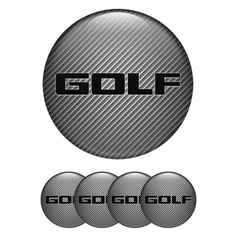 VW Golf Center Caps Wheel Emblem Carbon Base Black Logo Editio