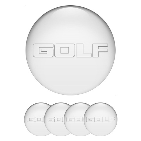 VW Golf Emblem for Wheel Center Caps White Fill Transparent Logo