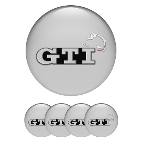VW GTI Silicone Stickers for Center Wheel Caps Grey Fill Monster Face