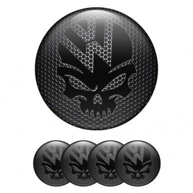 VW Center Wheel Caps Stickers Dark Grate Skull Logo Edition