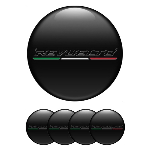 Lamborghini Revuelto Emblem for Wheel Center Caps Black Italian Design