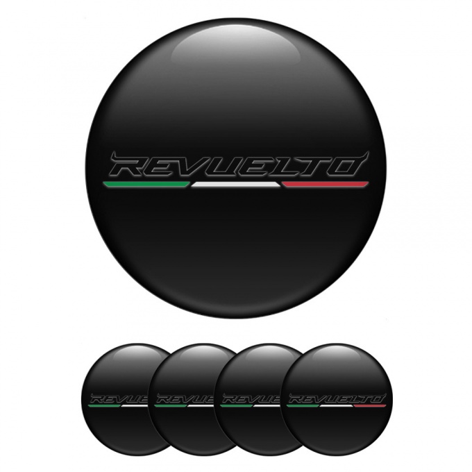 Lamborghini Revuelto Emblem for Wheel Center Caps Black Italian Design