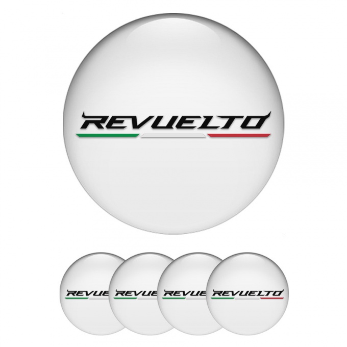 Lamborghini Revuelto Emblem for Center Wheel Caps White Italian Design