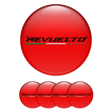 Lamborghini Revuelto Emblems for Center Wheel Caps Red Italian Design