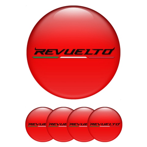 Lamborghini Revuelto Emblems for Center Wheel Caps Red Italian Design