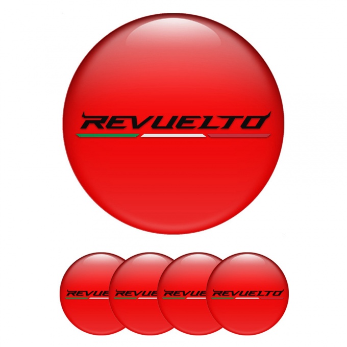 Lamborghini Revuelto Emblems for Center Wheel Caps Red Italian Design