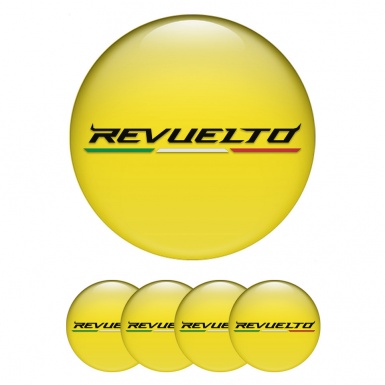 Lamborghini Revuelto Wheel Stickers for Center Caps Yellow Italian Design