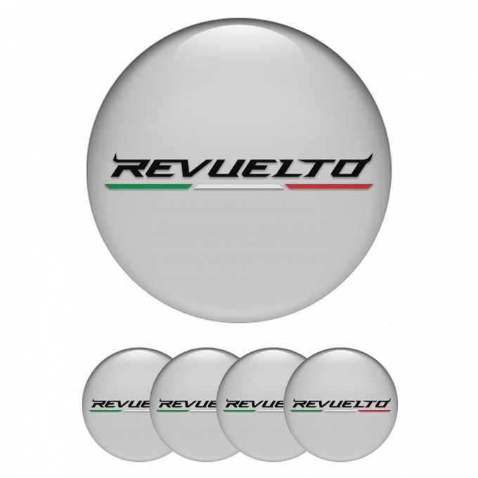 Lamborghini Revuelto Wheel Emblem for Center Caps Grey Italian Design