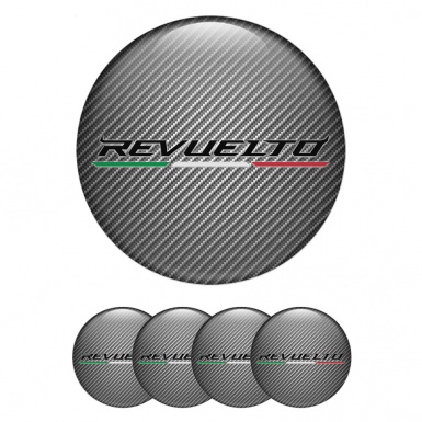 Lamborghini Revuelto Stickers for Wheels Center Caps Carbon Italian Edition