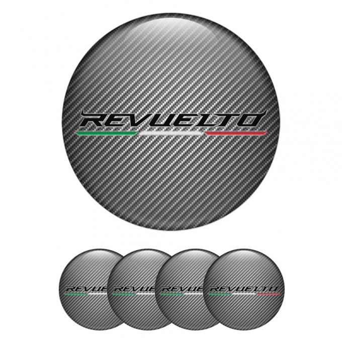 Lamborghini Revuelto Stickers for Wheels Center Caps Carbon Italian Edition
