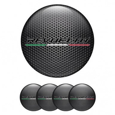 Lamborghini Revuelto Emblem for Wheel Center Caps Steel Grate Italian Flag