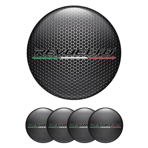 Lamborghini Revuelto Emblem for Wheel Center Caps Steel Grate Italian Flag