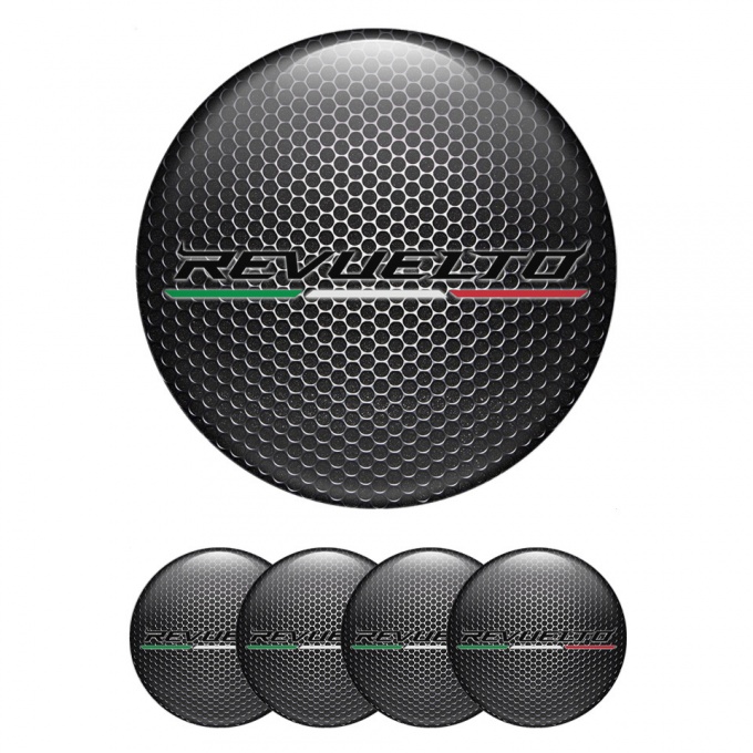 Lamborghini Revuelto Emblem for Wheel Center Caps Steel Grate Italian Flag