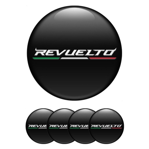 Lamborghini Revuelto Emblem for Center Wheel Caps Black White Edition