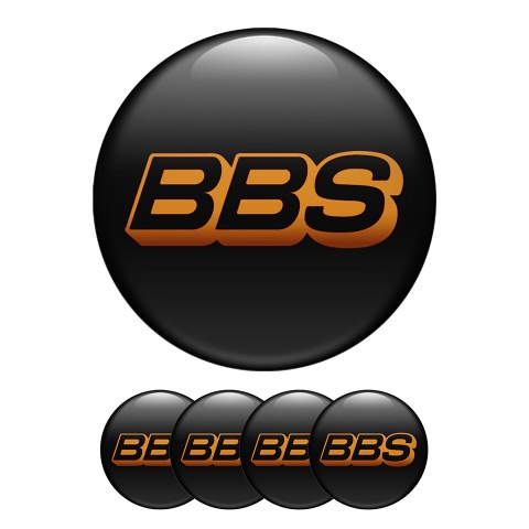 BBS Wheel Center Cap Domed Stickers Black Edition