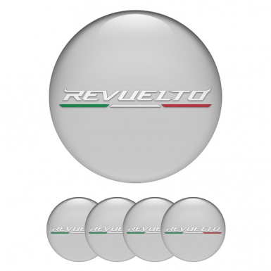 Lamborghini Revuelto Center Caps Wheel Emblem Grey White Edition