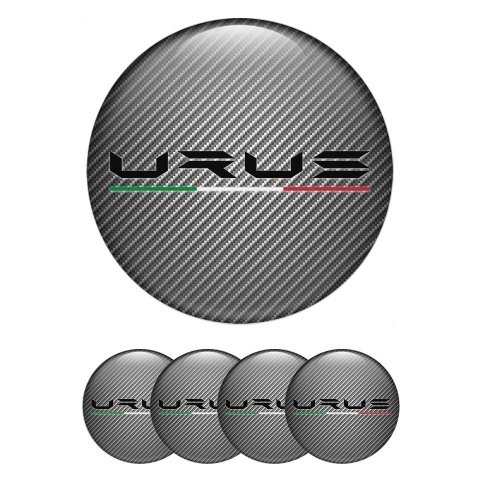 Lamborghini Urus Stickers for Wheels Center Caps Carbon Base Black Logo
