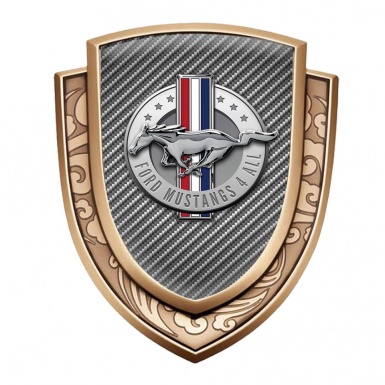 Ford Mustang Metal Emblem Self Adhesive Gold Light Carbon Chrome Logo