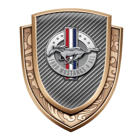 Ford Mustang Metal Emblem Self Adhesive Gold Light Carbon Chrome Logo