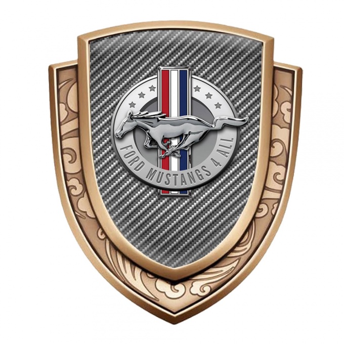 Ford Mustang Metal Emblem Self Adhesive Gold Light Carbon Chrome Logo