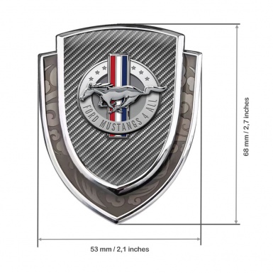 Ford Mustang Metal Emblem Self Adhesive Silver Light Carbon Chrome Logo