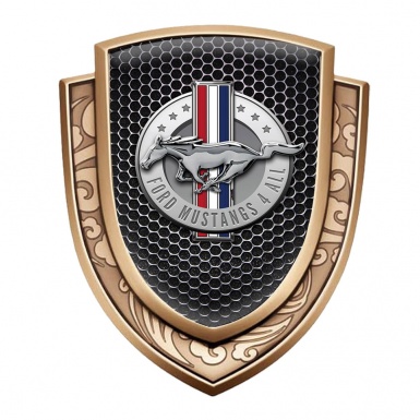 Ford Mustang Bodyside Emblem Self Adhesive Gold Perforated Steel Edition