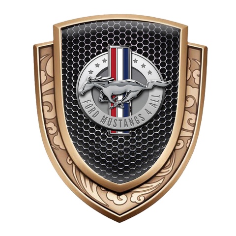 Ford Mustang Bodyside Emblem Self Adhesive Gold Perforated Steel Edition
