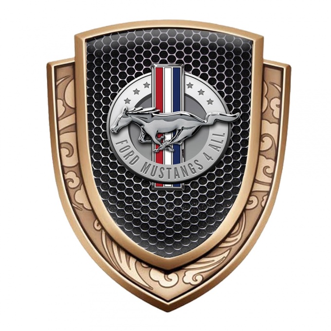 Ford Mustang Bodyside Emblem Self Adhesive Gold Perforated Steel Edition