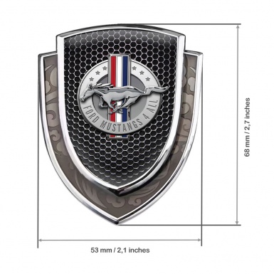 Ford Mustang Bodyside Emblem Self Adhesive Silver Perforated Steel Edition