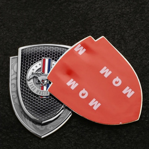 Ford Mustang Bodyside Emblem Self Adhesive Silver Perforated Steel Edition