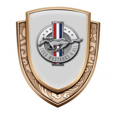 Ford Mustang Emblem Self Adhesive Gold Moon Grey Chrome Logo Design