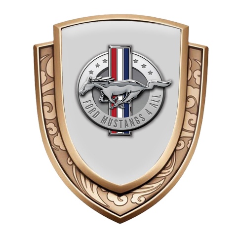 Ford Mustang Emblem Self Adhesive Gold Moon Grey Chrome Logo Design
