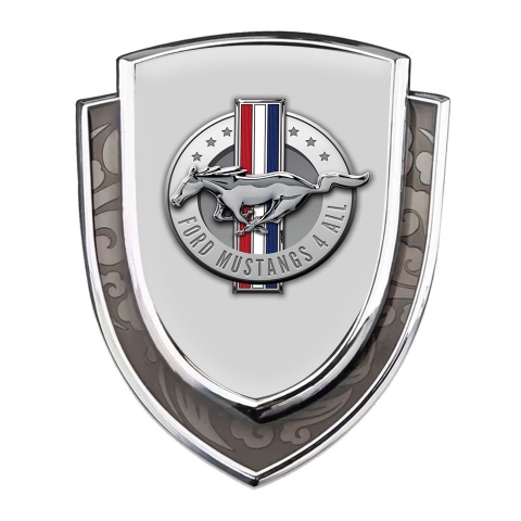 Ford Mustang Emblem Self Adhesive Silver Moon Grey Chrome Logo Design