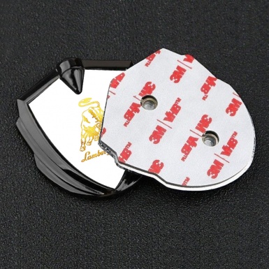 Lamborghini Emblem Fender Badge Graphite White Gradient Logo Edition