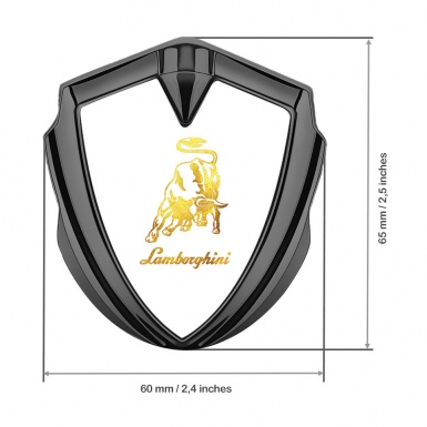 Lamborghini Emblem Fender Badge Graphite White Gradient Logo Edition