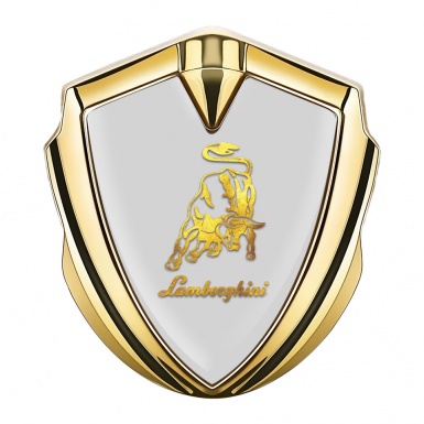 Lamborghini Fender Emblem Badge Gold Grey Gradient Logo Edition