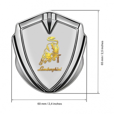 Lamborghini Fender Emblem Badge Silver Grey Gradient Logo Edition