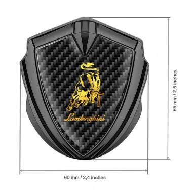 Lamborghini Emblem Badge Graphite Black Carbon Gleaming Logo Design