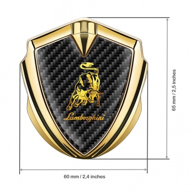 Lamborghini Emblem Badge Gold Black Carbon Gleaming Logo Design