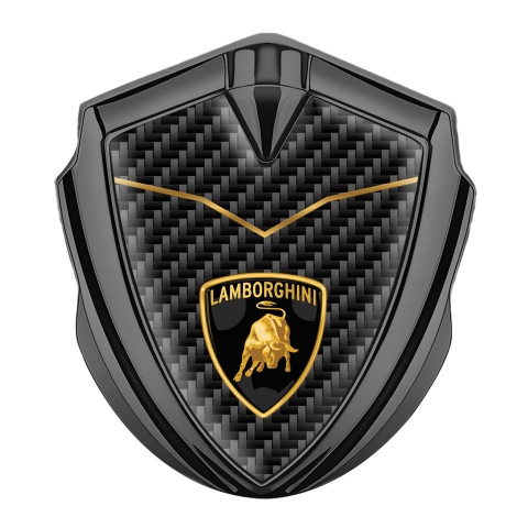 Lamborghini Domed Emblem Graphite Black Carbon Stylish Logo Edition